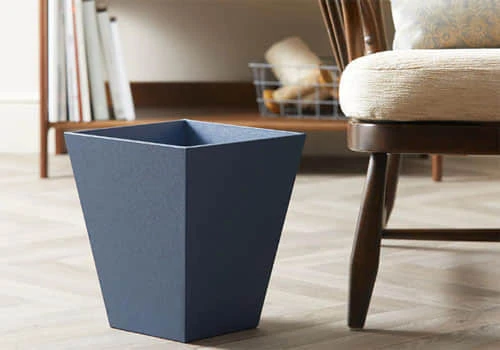 modern look blue leather hotel trash can modern look blue leather hotel trash can